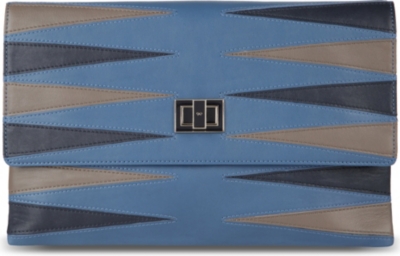 ANYA HINDMARCH Valorie backgammon leather clutch