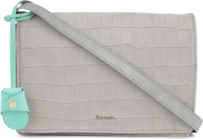 PAUL SMITH Poppy embossed suede shoulder bag