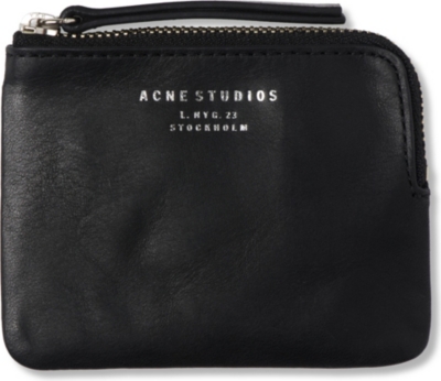 ACNE Leather coin pouch (Black