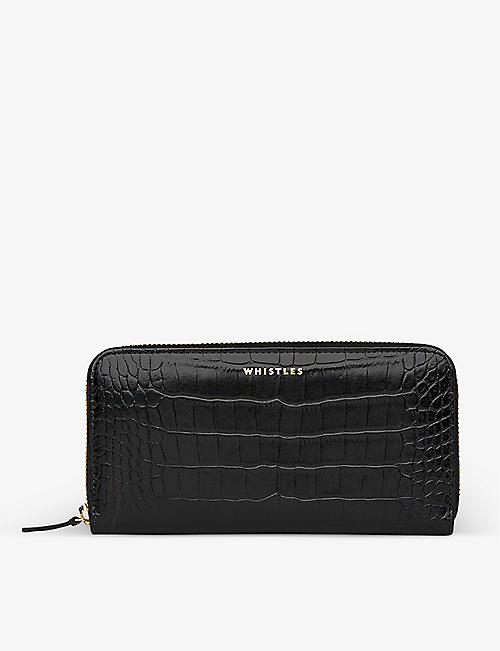 WHISTLES: Crocodile-embossed leather purse