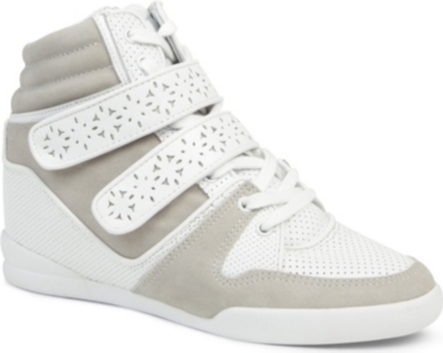 THE KOOPLES SPORT Leather and suede high-top trainers