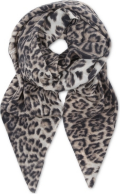 THE KOOPLES Leopard-print silk scarf