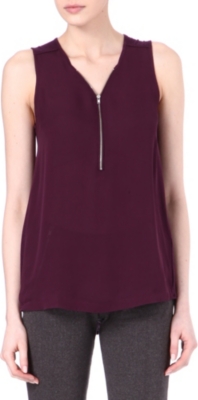 THE KOOPLES SPORT Silk and jersey zip top