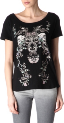 THE KOOPLES Skeleton and flower t-shirt