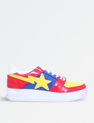 a bathing ape bapesta patent red
