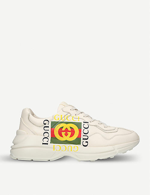 GUCCI Rhyton GG leather running trainers