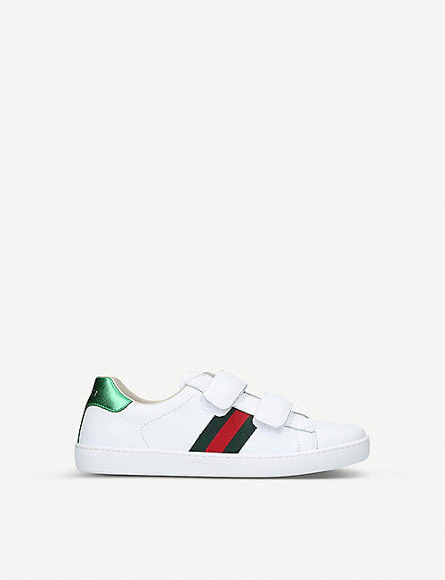 GUCCI: New Ace VL leather trainers 8-10 years