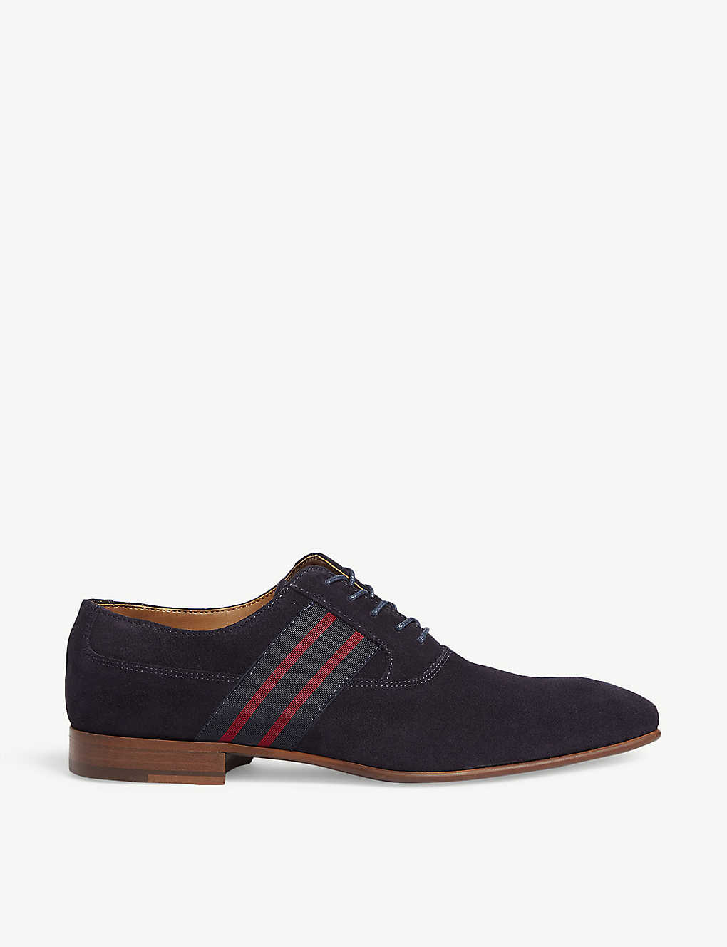 Breaclya stripe-trimmed suede Oxford shoes(6302334)