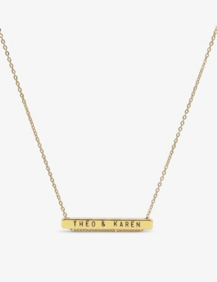 LITTLESMITH: Personalised 13 characters gold-plated horizontal necklace