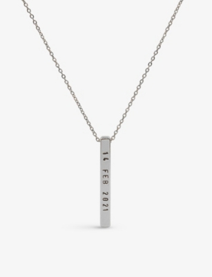 LITTLESMITH: Personalised 13 characters silver-plated brass necklace
