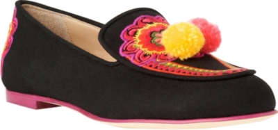 LK BENNETT Bamboo canvas loafers