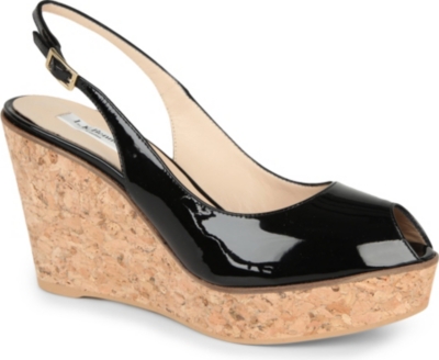 LK BENNETT Rosie peep toe slingback wedges