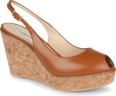LK BENNETT Rosie peep-toe slingback wedges