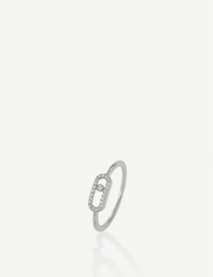 MESSIKA: Move Uno 18ct white-gold and diamond ring