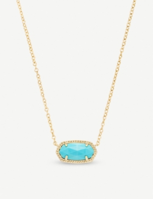 turquoise selfridges elisa kendra 14ct plated magnesite pendant scott necklace gold