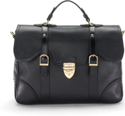 ASPINAL Mollie Satchel Handbag Black Pebble