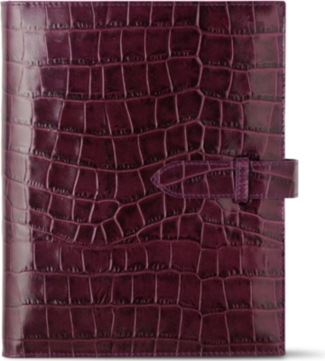 ASPINAL Mock crocodile executive personal organiser (Purple croc & cream