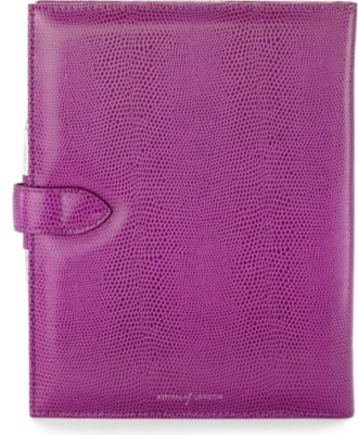 ASPINAL Lizard-print leather Padfolio