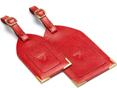 ASPINAL Pair of leather luggage tags