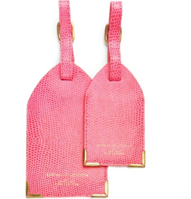 ASPINAL Pair of leather luggage tags
