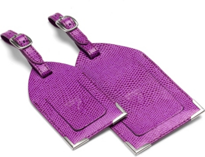 ASPINAL Pair of leather luggage tags