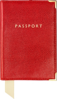 ASPINAL Plain lizard-print passport cover