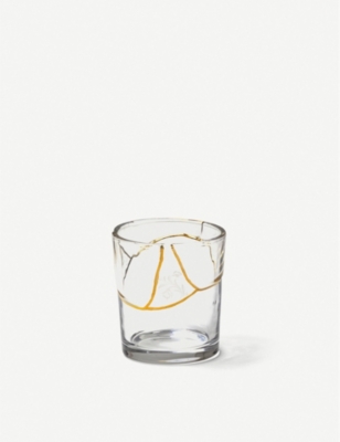 SELETTI: Kintsugi glass and gold tumbler
