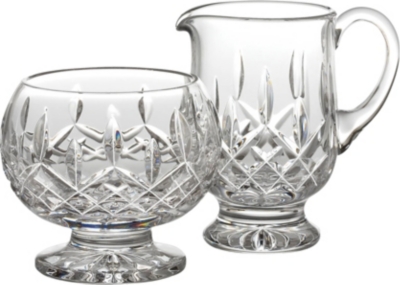 WATERFORD Lismore crystal sugar and cream servers