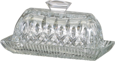WATERFORD Lismore crystal covered butter dish