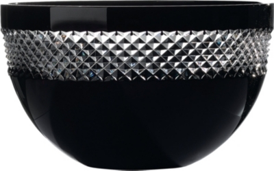 JOHN ROCHA @ WATERFORD Black Cut crystal bowl 25cm