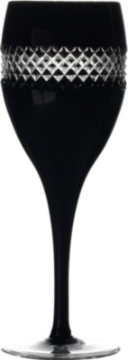 JOHN ROCHA @ WATERFORD Black Cut pair of crystal red wine glasses