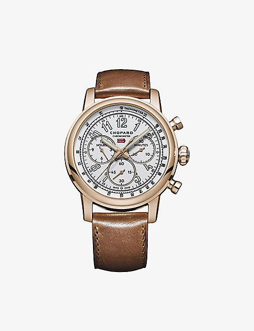 CHOPARD: 161299-5001 Mille Miglia Classic XL 90th Anniversary 18ct rose-gold and leather chronograph watch