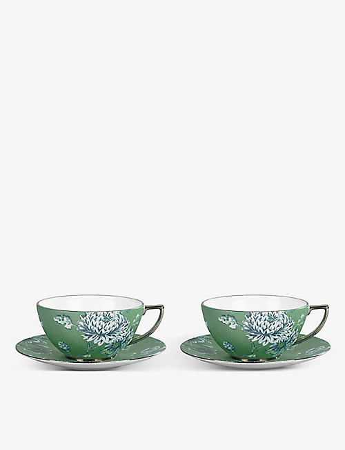 JASPER CONRAN @ WEDGWOOD: Chinoiserie fine bone china teacup and saucer set of two