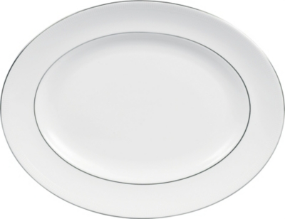 VERA WANG @ WEDGWOOD Blanc sur Blanc oval dish 39cm
