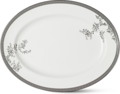 VERA WANG @ WEDGWOOD Lace Platinum large oval dish