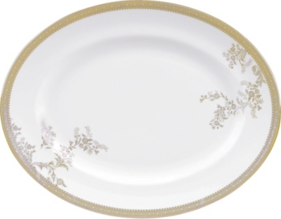 VERA WANG @ WEDGWOOD: Lace Gold small oval dish 35cm x 27cm