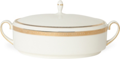 VERA WANG @ WEDGWOOD Lace Gold covered vegetable dish