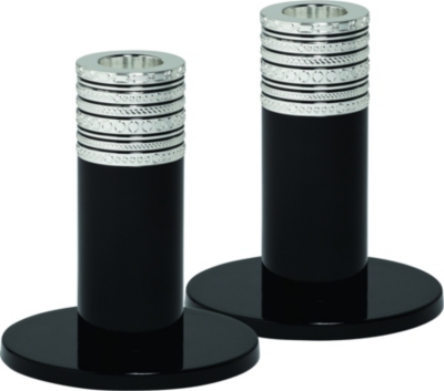 VERA WANG @ WEDGWOOD With Love Noir pair of candlesticks
