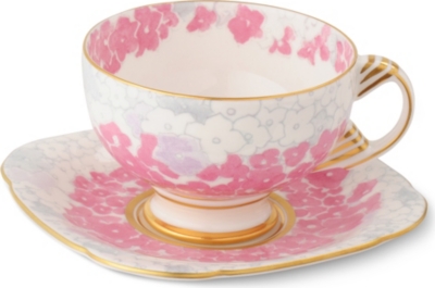 WEDGWOOD Harlequin Collection Deco Bloom teacup and saucer