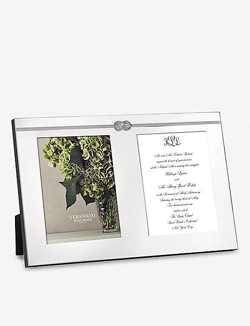 VERA WANG @ WEDGWOOD: "Infinity knot silver-plated double invitation frame 9"" x 13"""