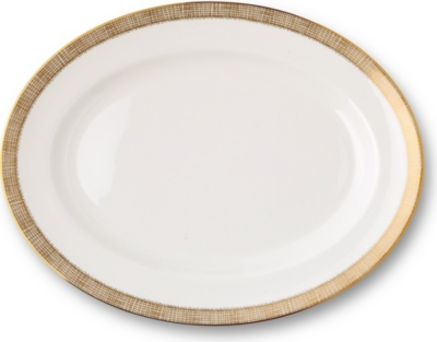 VERA WANG @ WEDGWOOD Gilded Weave oval dish 39cm