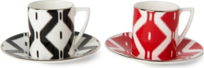 JASPER CONRAN @ WEDGWOOD Kilim espresso cup and saucer pair