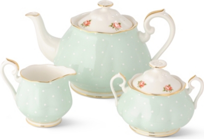 ROYAL ALBERT 1930 Polka Rose tea serving set