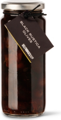 SELFRIDGES SELECTION Black rustica olives 345g