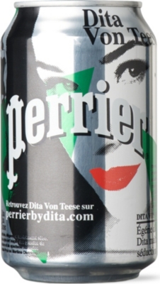 PERRIER Exclusive Dita von Teese for Perrier water can