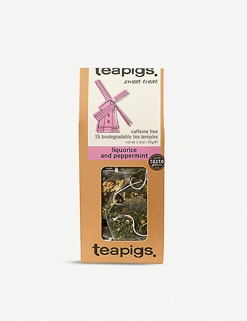 TEAPIGS: Caffeine-free liquorice and peppermint tea box of 15