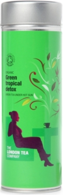 LONDON TEA Organic Green Tropical Detox pyramid tea bags tin 30g