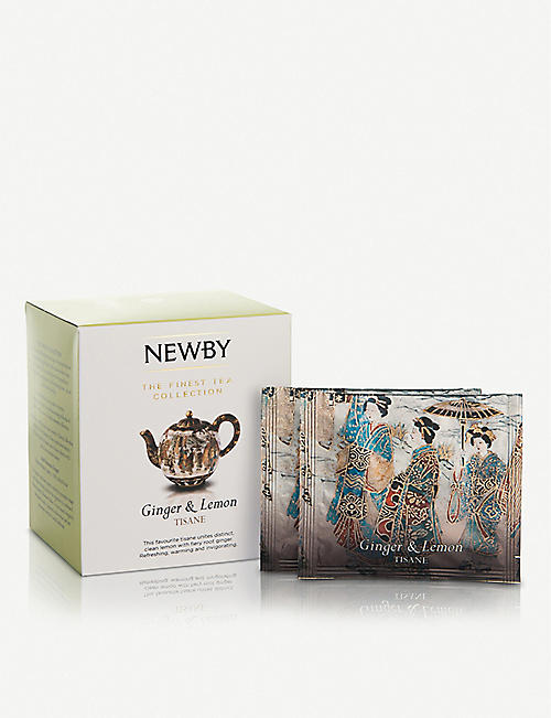 NEWBY TEAS UK: Ginger and Lemon pyramid tea bags box of 15
