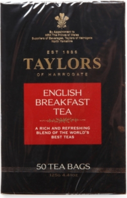 TAYLORS OF HARROGATE English Breakfast tea bags 125g