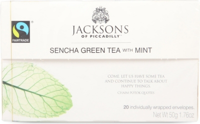 JACKSONS OF PICCADILLY Sencha Green Tea with Mint teabags